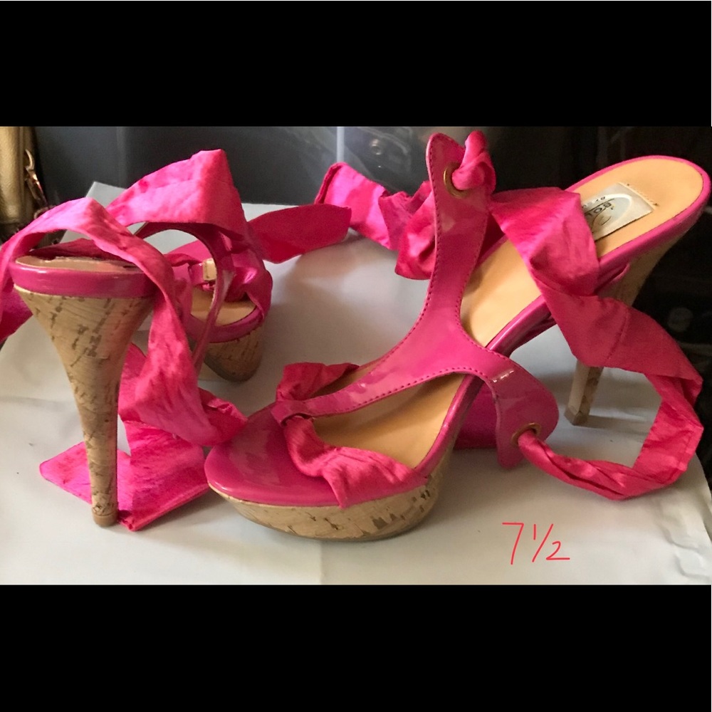 Fuschia Lace-up Heels
